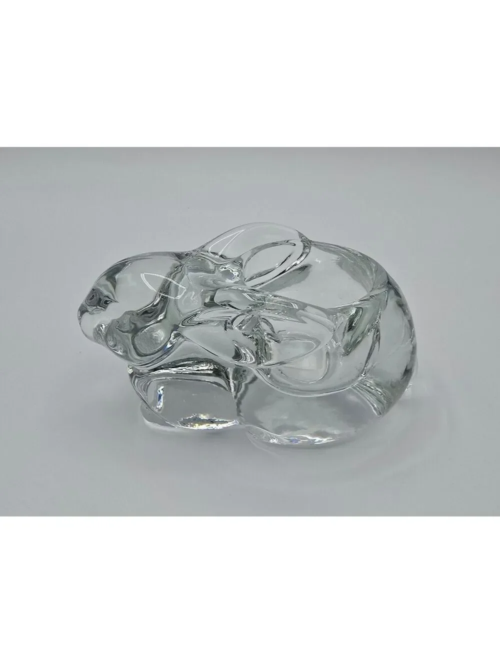 Vintage Clear Indiana Glass Bunny Rabbit Tealight Votive Candle Holder Clear